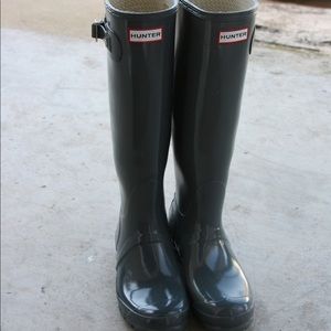 Grey Tall Hunter Rainboots